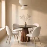 Dining Chair - Upholstered in Bouclé Fabric - Scandinavian Design - Evelyne image 7
