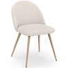 Buy Dining Chair - Upholstered in Bouclé Fabric - Scandinavian Design - Evelyne White 60460 at Privatefloor