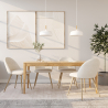 Buy Dining Chair - Upholstered in Bouclé Fabric - Scandinavian Design - Evelyne White 60460 at Privatefloor