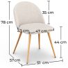 Buy Dining Chair - Upholstered in Bouclé Fabric - Scandinavian Design - Evelyne White 60460 - prices