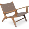Buy Armchair, Bali Boho Style, Leather and teak wood - Recia Brown 60466 - in the EU