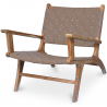 Buy Lounge Chair with Armrests - Boho Bali Design Chair - Wood and Leather - Recia Brown 60466 Home delivery