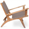 Buy Lounge Chair with Armrests - Boho Bali Design Chair - Wood and Leather - Recia Brown 60466 with a guarantee