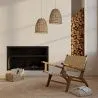Armchair with Armrests - Boho Bali Design Armchair - Wood and Leather - Recia image 7