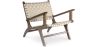 Armchair with Armrests - Boho Bali Design Armchair - Wood and Linen - Recia image 7
