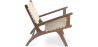 Armchair with Armrests - Boho Bali Design Armchair - Wood and Linen - Recia image 7