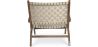 Armchair with Armrests - Boho Bali Design Armchair - Wood and Linen - Recia image 7