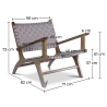 Buy Lounge Chair with Armrests - Boho Bali Design Chair - Wood & Linen - Recia Beige 60467 - prices