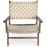 Buy Lounge Chair with Armrests - Boho Bali Design Chair - Wood & Linen - Recia Beige 60467 in the Europe