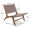 Buy Lounge Chair - Boho Bali Design Chair - Wood and Leather - Recia Brown 60469 in the Europe
