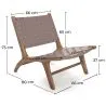 Armchair - Boho Bali Design Armchair - Wood and Leather - Recia image 7