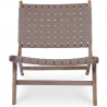 Buy Lounge Chair - Boho Bali Design Chair - Wood and Leather - Recia Brown 60469 at Privatefloor