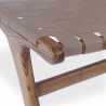 Buy Lounge Chair - Boho Bali Design Chair - Wood and Leather - Recia Brown 60469 - prices