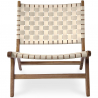 Buy Armchair, Bali Boho Style, Linen and Teak Wood  - Recia Beige 60470 - prices