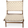 Buy Lounge Chair - Boho Bali Design Chair - Wood and Linen - Recia Beige 60470 Home delivery