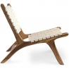 Buy Lounge Chair - Boho Bali Design Chair - Wood and Linen - Recia Beige 60470 with a guarantee