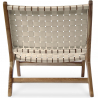 Buy Armchair, Bali Boho Style, Linen and Teak Wood  - Recia Beige 60470 home delivery