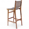 Buy Wooden Bar Stool - Boho Bali Design - Leather - Recia Brown 60471 in the Europe