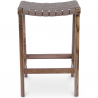 Buy Wooden Stool - Boho Bali Design - Leather - Recia Brown 60472 - prices