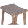 Buy Wooden Stool - Boho Bali Design - Leather - Recia Brown 60472 in the Europe