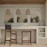 Wooden Stool - Boho Bali Design - Leather - Recia image 7