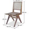 Buy Cannage Dining Chair, Bali Boho Style, Rattan and Teak Wood - Breya Natural 60474 - prices
