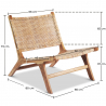 Buy Armchair in Boho Bali Style, Rattan and Teak Wood - Wasa Natural 60477 - prices