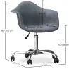 Office Chair with Armrests - Swivel Desk Chair with Castors - Grev image 7