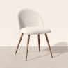 Buy Dining Chair - Upholstered in Bouclé Fabric - Scandinavian - Evelyne White 60480 - prices