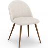 Buy Dining Chair - Upholstered in Bouclé Fabric - Scandinavian - Evelyne White 60480 - prices