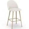 Stool Upholstered in Bouclé Fabric - Scandinavian Design - Evelyne image 7