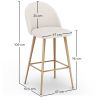 Stool Upholstered in Bouclé Fabric - Scandinavian Design - Evelyne image 7