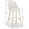 Buy Boucle Bar Stool in Scandinavian Design - Evelyne White 60481 home delivery