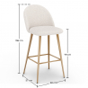 Buy Bar Stool in Scandinavian Design, upholstered in white boucle - Evelyne White 60481 home delivery