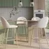 Stool Upholstered in Bouclé Fabric - Scandinavian Design - Evelyne image 7