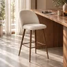 Stool Upholstered in Bouclé Fabric - Scandinavian Design - Evelyne image 7