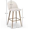 Stool Upholstered in Bouclé Fabric - Scandinavian Design - Evelyne image 7