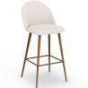 Buy Bar Stool in Scandinavian Design, upholstered in white boucle, Dark Legs - Evelyne White 60482 at Privatefloor
