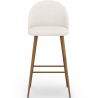 Buy Stool Upholstered in Bouclé Fabric - Scandinavian Design - Evelyne White 60482 - in the EU