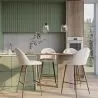 Stool Upholstered in Bouclé Fabric - Scandinavian Design - Evelyne image 7