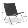 Buy Lounge Chair - Design Chair - Leather - Buyo Black 16827 - in the EU