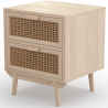 Buy Rattan Bedside Table with Drawers, Boho Bali Style - Treys Natural 60509 - prices