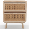 Buy Rattan Bedside Table with Drawers, Boho Bali Style - Treys Natural 60509 at Privatefloor