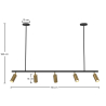 Buy Rail Ceiling Lamp - 5 Adjustable Gold Spotlights - 110CM Gold 60518 - in the EU