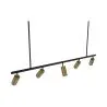 Rail Ceiling Lamp - 5 Adjustable Gold Spotlights - 110CM image 7