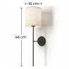 Lamp Wall Light - Black with Fabric Shade - Dena image 7