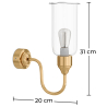 Buy Chandelier Lamp - Golden Wall Light - Driss Transparent 60527 - in the EU