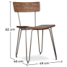 Buy Pack of 2 Wooden Dining Chairs - Industrial Design - Hairpin Silver 60531 at Privatefloor