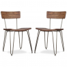 Buy Pack of 2 Wooden Dining Chairs - Industrial Design - Hairpin Silver 60531 - in the EU