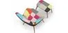 Armchair with Footrest - Upholstered in Patchwork Fabric - Kontur image 7